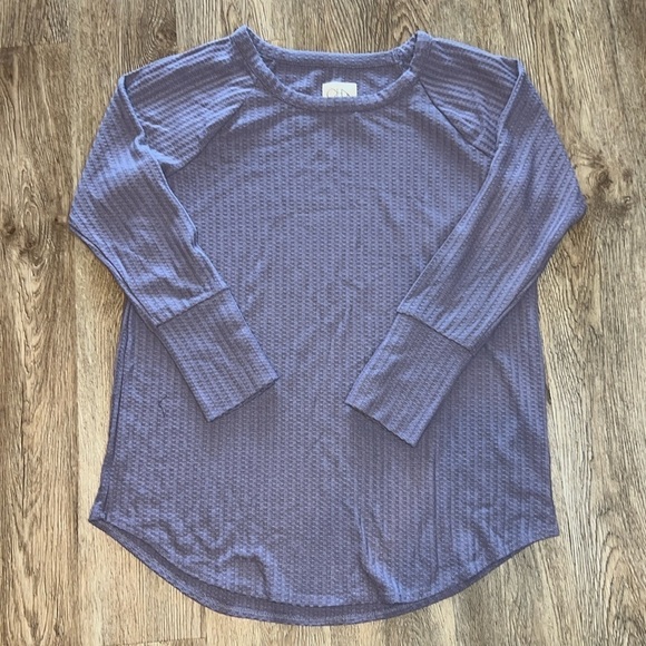 Chaser Tops - CHASER Ladies' Long Sleeve Waffle Thermal Tunic Sweater Top Size XL